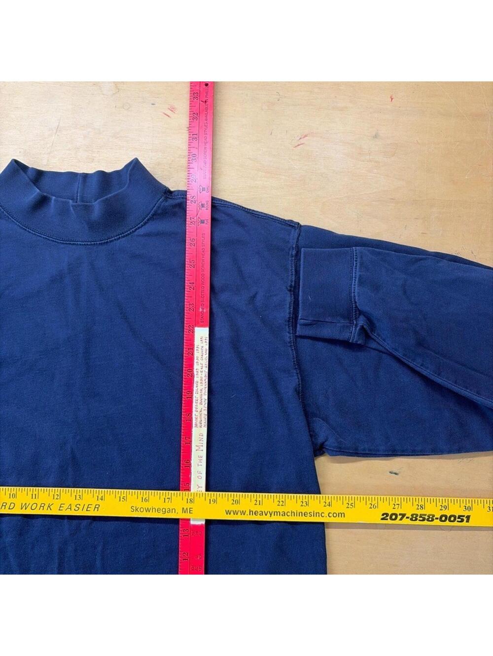 Y2K Carhartt Mens XL Navy Blue Mock Neck Long Sleeve K203NVY - Picture 4 of 7